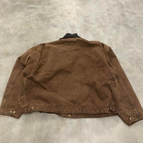 Vintage y2k 90s mocha brown blanket lined collared carhartt Detroit jacket - Picture 4 of 4